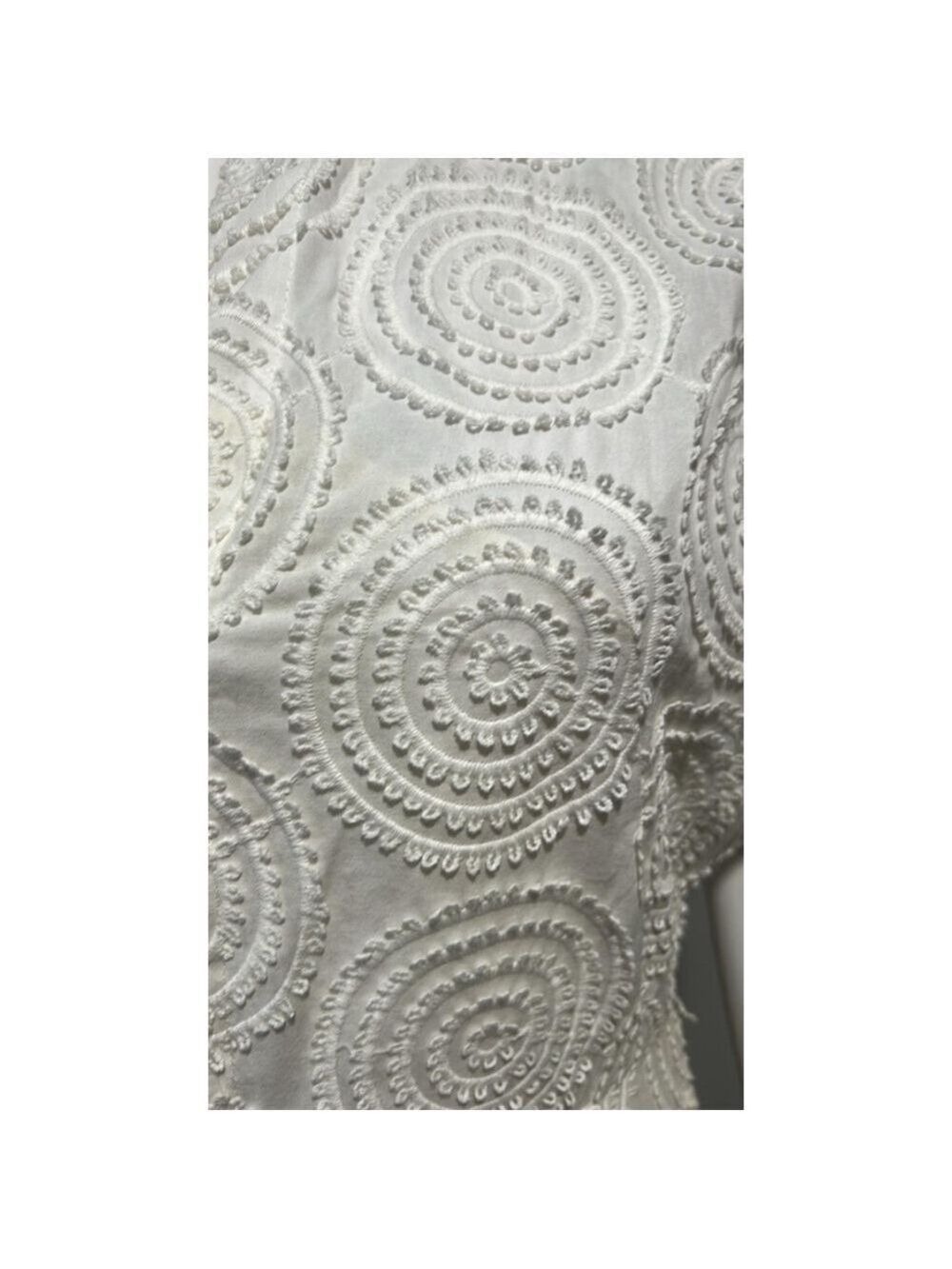 Akris Punto Cream Circle Loop Embroidery Dress Size 6 ** no belt - Picture 7 of 9